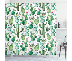 Mexican Cactus Plants Shower Curtain