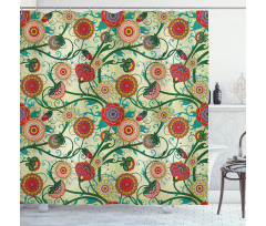 Vintage Colorful Ornate Shower Curtain