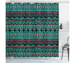 Hand Drawn Aztec Shower Curtain