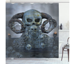 Scary Horns Graves Shower Curtain