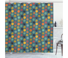 Colorful Abstract Circle Shower Curtain