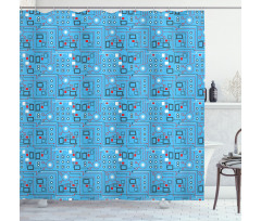 Lines Dots Circles Shower Curtain