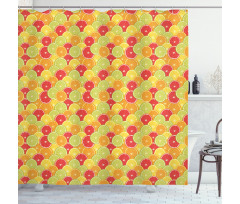 Orange Lemon Fruits Shower Curtain