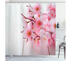 Cherry Blossom Petals Shower Curtain