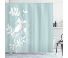 Bird Silhouette on Tree Shower Curtain