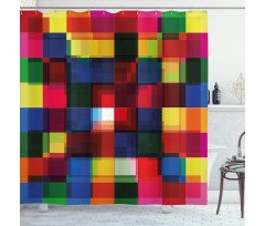 Halftoned Mosaic Tile Shower Curtain