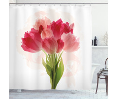 Watercolor Tulip Bouquet Shower Curtain