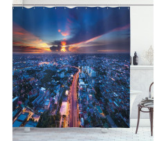 Bangkok Thailand Skyline Shower Curtain