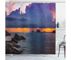 Tropic Seashore Sunset Shower Curtain