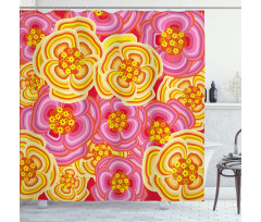Funky Vibrant Flowers Shower Curtain