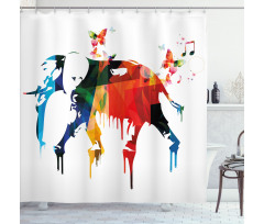Wild Elephant Shower Curtain
