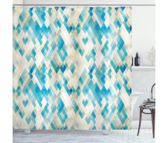 Hexagonal Abstract Grunge Shower Curtain