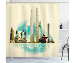 East Kuala City Palms Shower Curtain