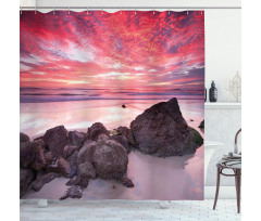 Australian Seascape Dawn Shower Curtain