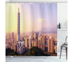 Skyline Taipei Taiwan Shower Curtain