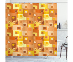 Rounded Funky Squares Shower Curtain