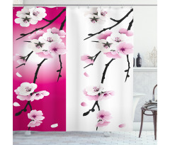 Apricot Flowers Blooms Shower Curtain