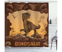 Giant Dinosaur Cliffs Shower Curtain