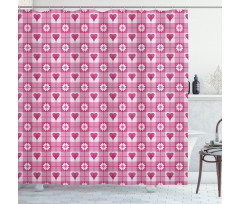 Heart and Flowers Petals Shower Curtain