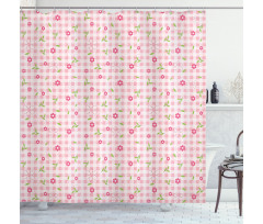 Flowers and Stripes Shower Curtain
