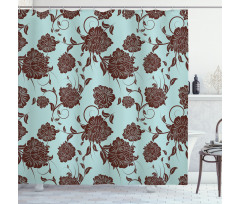 Flower Ornaments Retro Shower Curtain