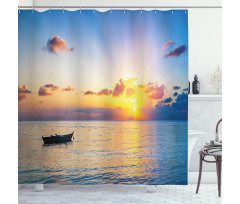 Rising Sun Sea Maldives Shower Curtain