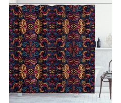 Floral Glass Pattern Shower Curtain