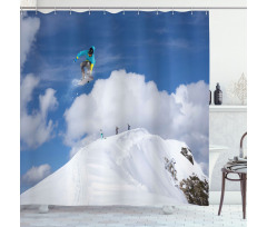 Snowboarder Mountaintop Shower Curtain