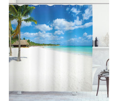 Tropical Island Seashore Shower Curtain