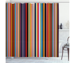 Vibrant Colors Striped Shower Curtain