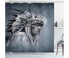 Tribe Chief Artwork Shower Curtain