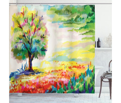 Colorful Rural Scenery Shower Curtain