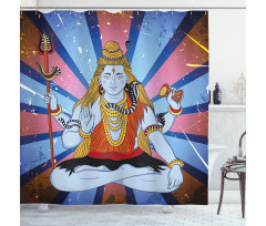 Eastern Figure Grungy Shower Curtain