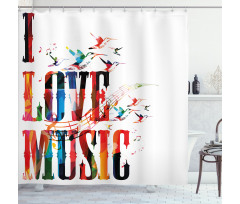 Music Theme Grungy Shower Curtain