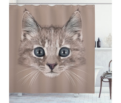 Domestic Cat Face Shower Curtain