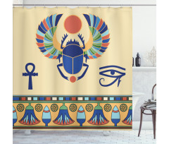 Scarab Eye Motif Shower Curtain