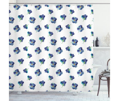 Watercolor Violet Blooms Shower Curtain