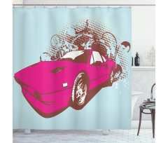 Old Car Cartoon Style Shower Curtain