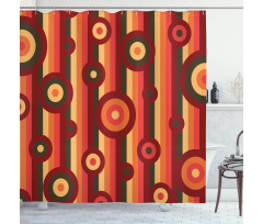 Circles Dots Stripes Art Shower Curtain
