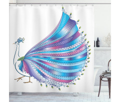 Stylized Peacock Feather Shower Curtain