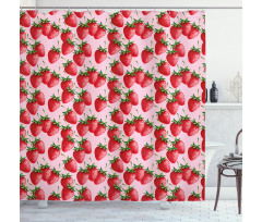 Juicy Strawberries Fruit Shower Curtain