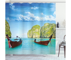 Boat Maya Bay Thailand Shower Curtain