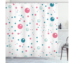 Pastel Color Polka Dots Shower Curtain