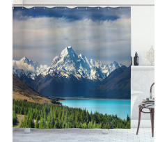 Mount Cook Pukaki Lake Shower Curtain