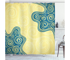 Vintage Floral Spiral Shower Curtain