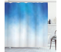 White Cloud in Clear Sky Shower Curtain