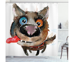 Funny Dog Puppy Shower Curtain