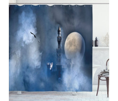 Castle on Clouds Gothic Shower Curtain