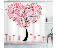 Heart Shaped Tree Shower Curtain