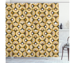 Funky Abstract Rounded Shower Curtain